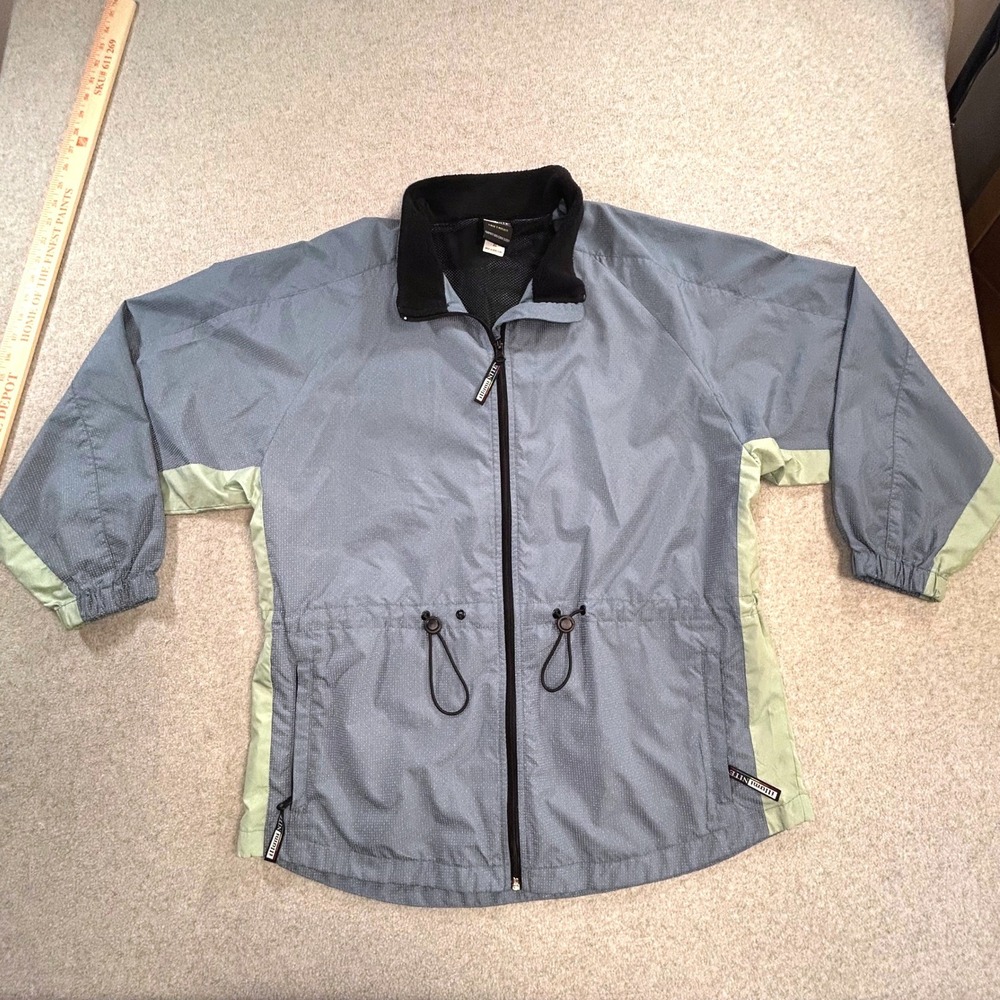 IllumiNite Reflective Windbreaker Jacket Mens‎ XL Blue Grey High Vis Full Zip